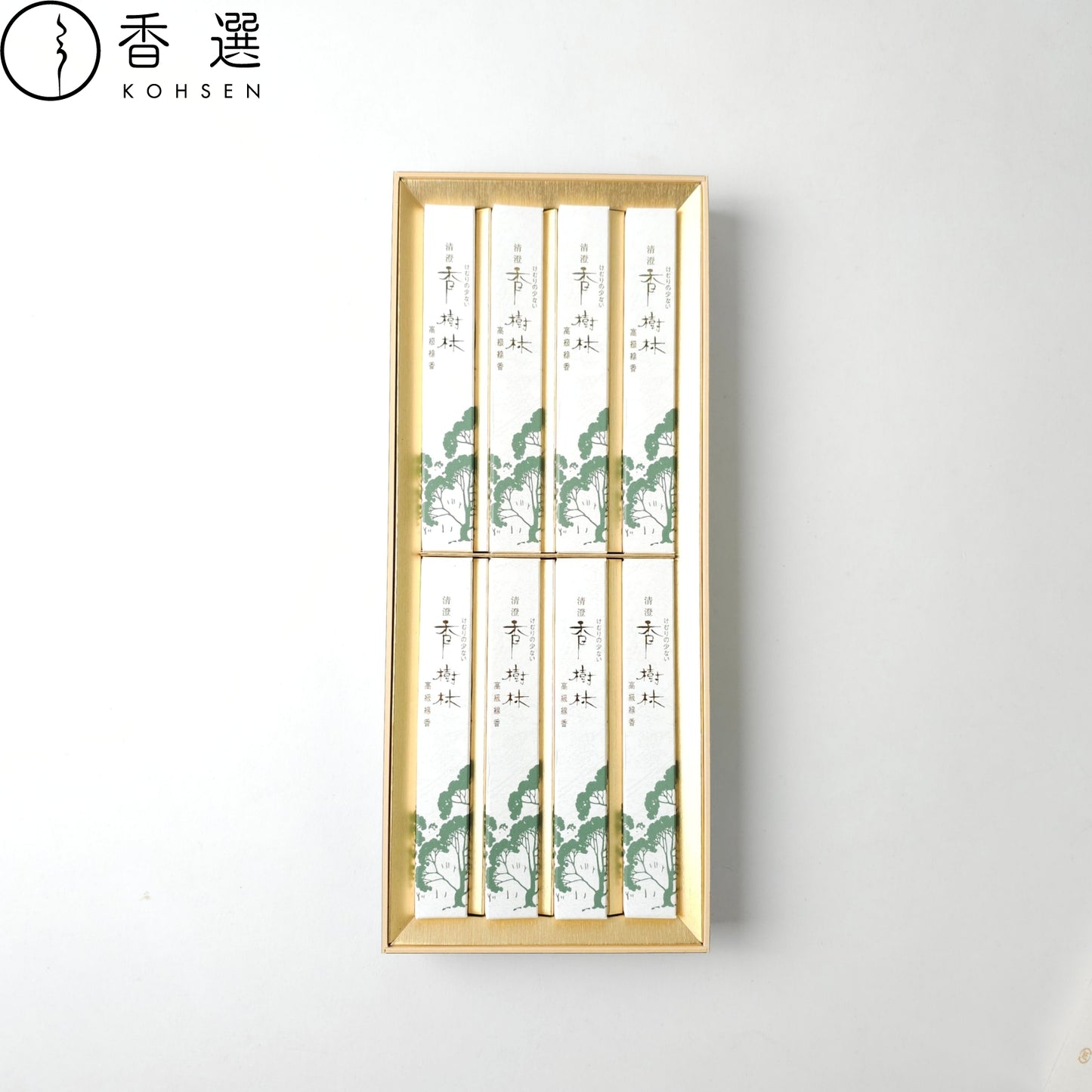玉初堂のお線香 清澄香樹林 短寸8箱入 化粧紙箱