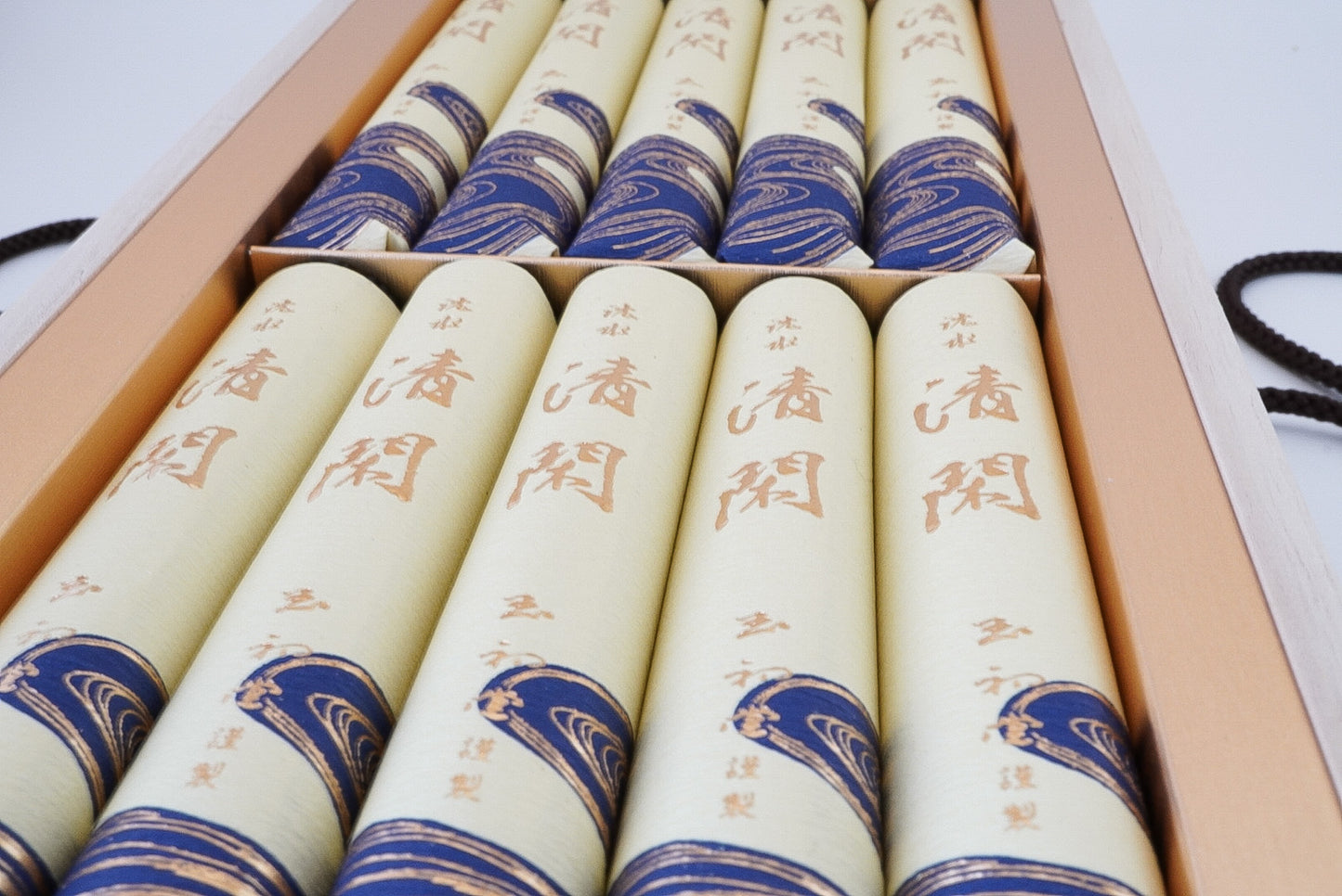 玉初堂のお線香 沈水清閑 短10把 桐箱