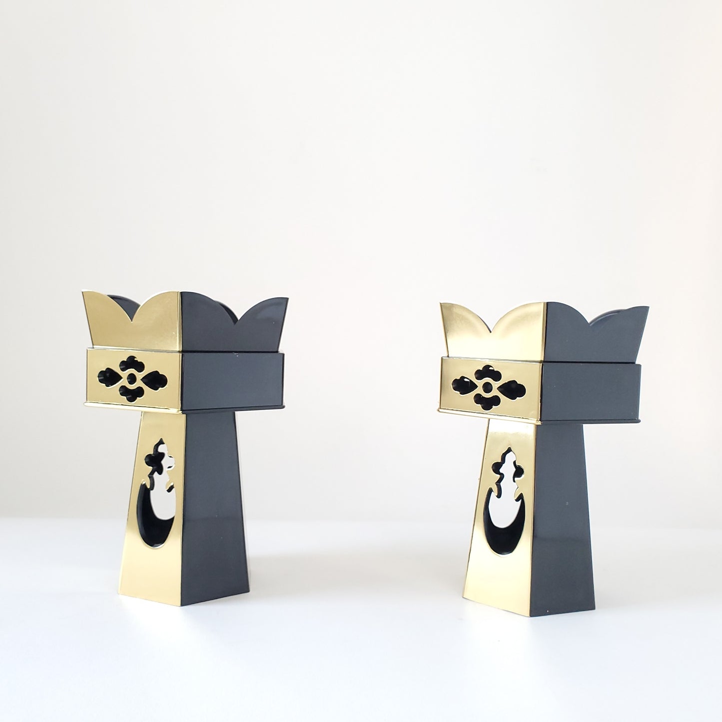 (ク)六角供花 金色箔 3号 一対 国産品