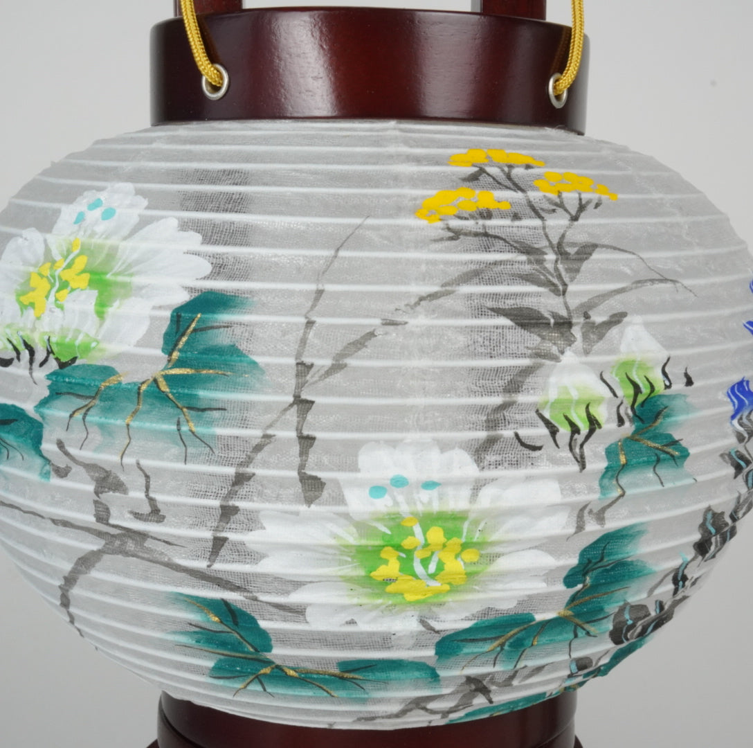 盆提灯 大内行灯 絹張プチあんどん(一対入)