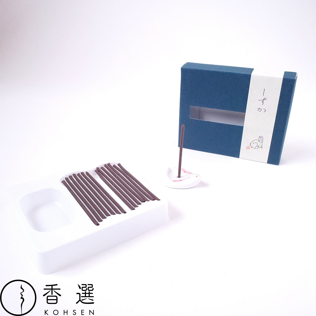 香彩堂 うさぎ しずかスティックセット 京都 日本製 香立付 お香 インセンス アロマ