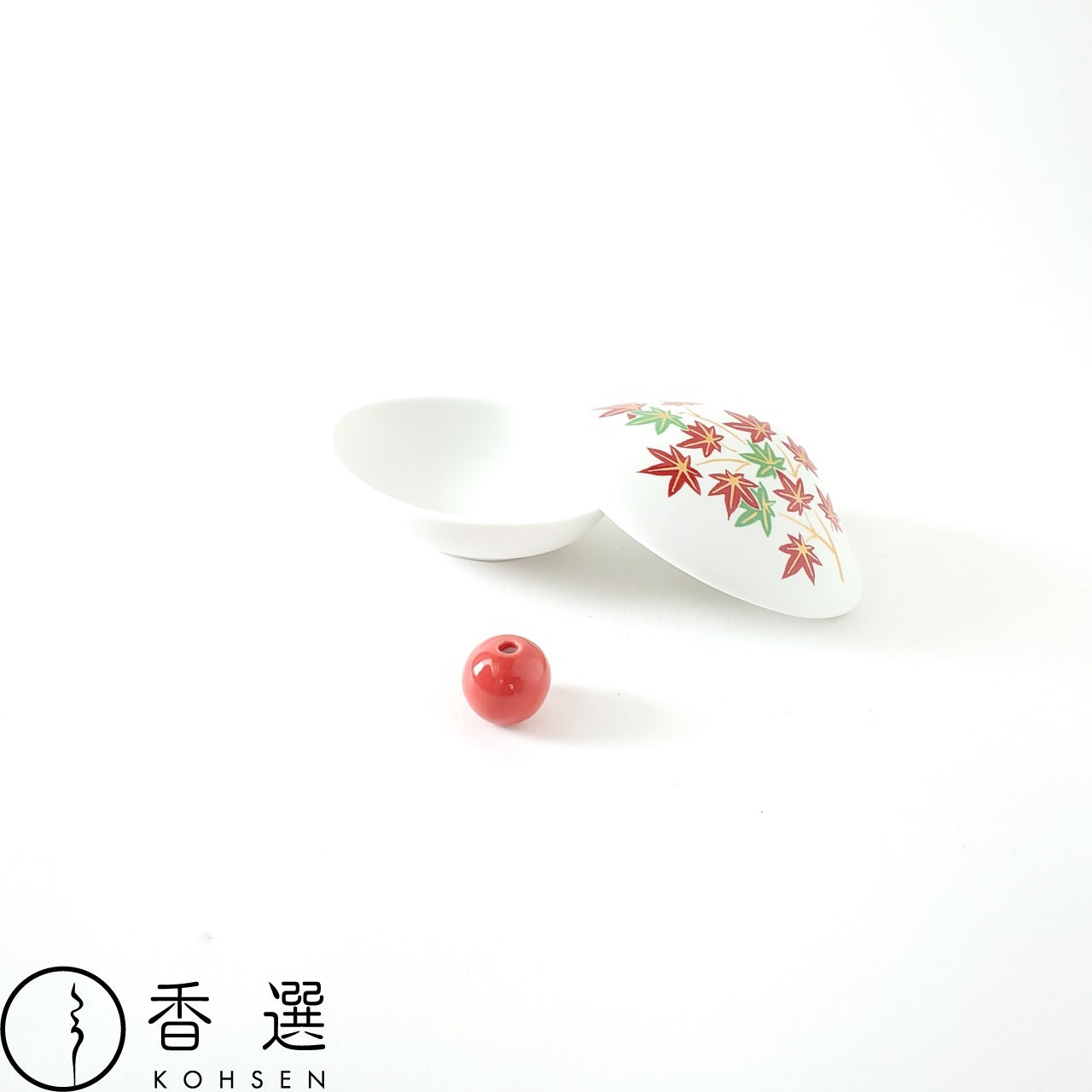 香彩堂 貝合わせ香皿 紅葉(白) お香 インセンス 香立 香立て