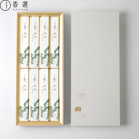 玉初堂のお線香 清澄香樹林 短寸8箱入 化粧紙箱