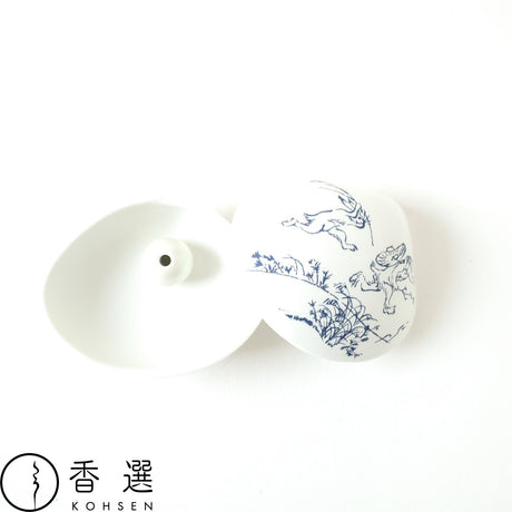 香彩堂 鳥獣戯画 貝合わせ 香皿 追いかけっこ おいかけっこ