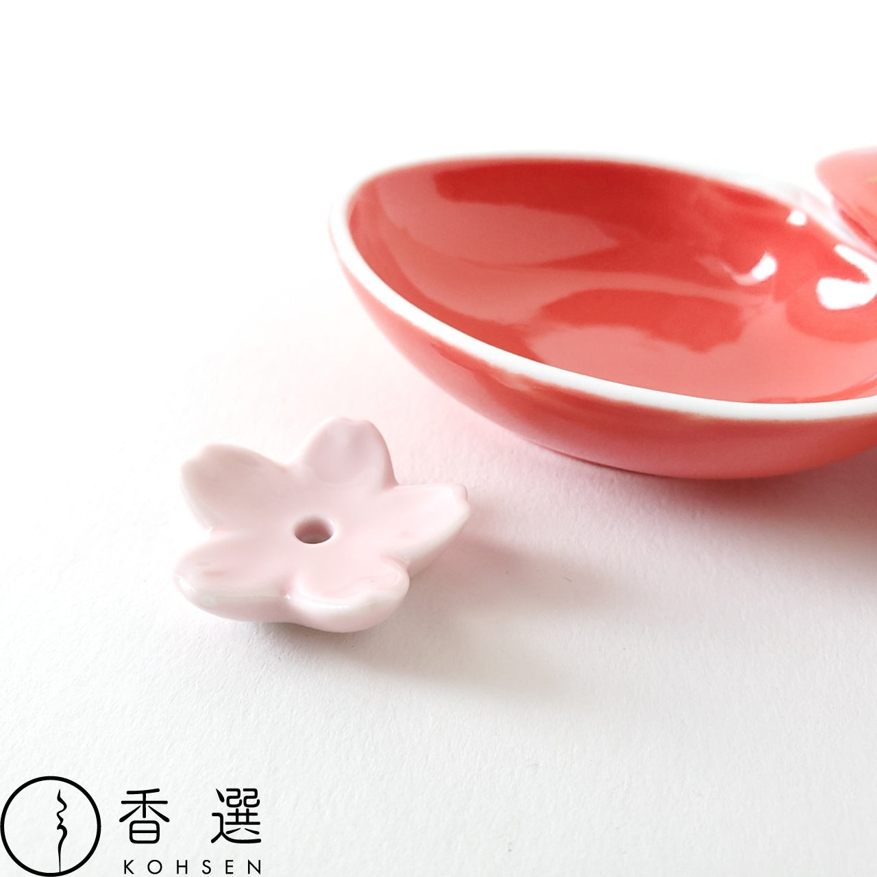 桜友禅 ピンク 丸香皿 お香立て お香たて 陶器 日本製 ACS WEB SHOPオリジナル 9-26